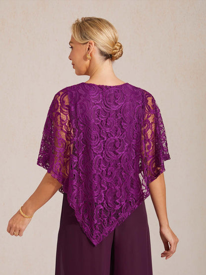 Elegantes Spitzentop mit Fledermausärmeln