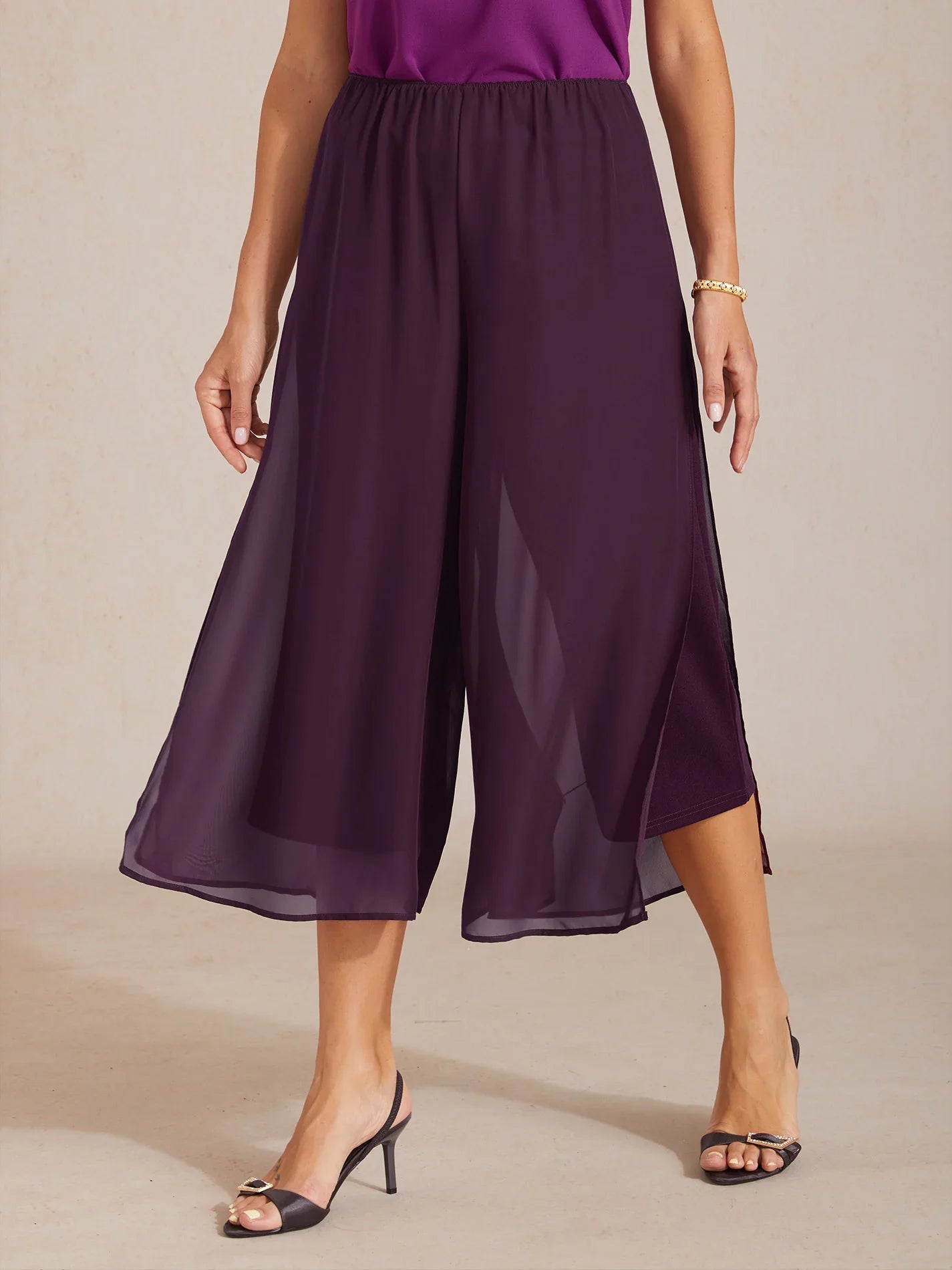 Cropped Wide Leg Pants