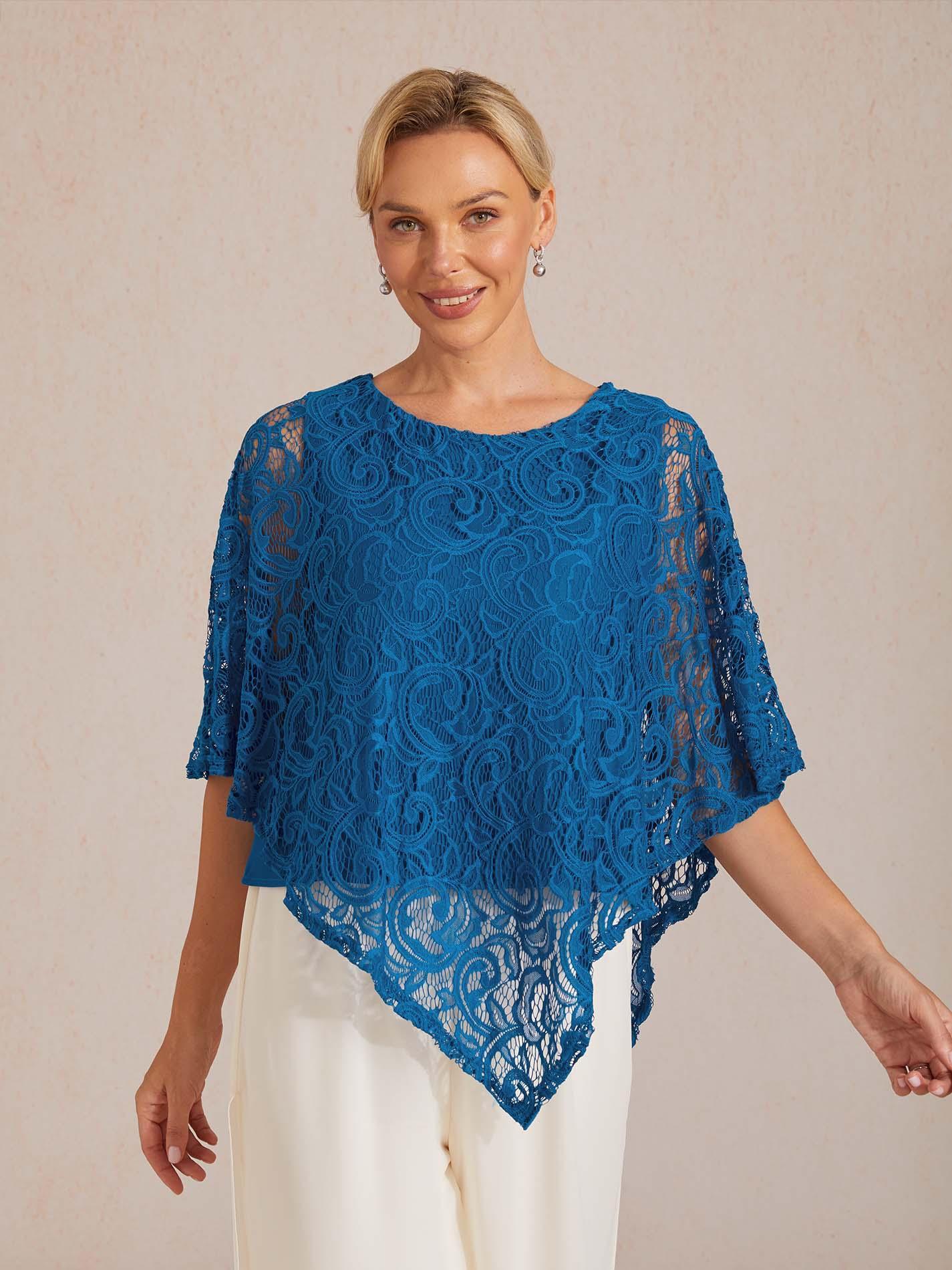 Elegantes Spitzentop mit Fledermausärmeln