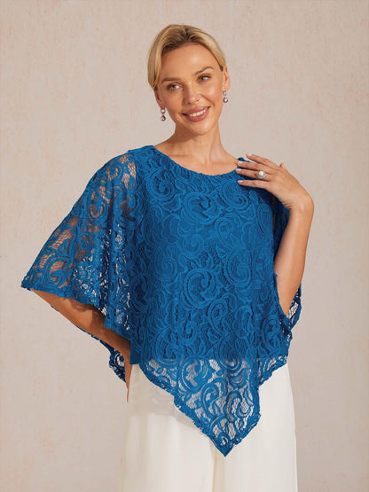 Elegantes Spitzentop mit Fledermausärmeln