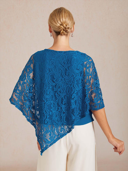 Elegantes Spitzentop mit Fledermausärmeln