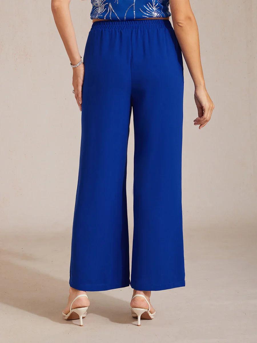 Weite Hose mit mittelhohem Bund und Taschen