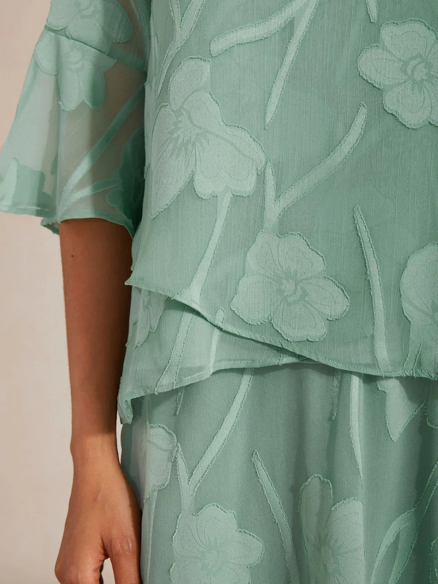 Dressy Chiffon Asymmetric Hem Blouse