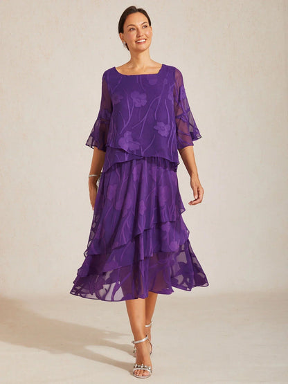 Dressy Chiffon Asymmetric Hem Blouse