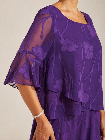 Dressy Chiffon Asymmetric Hem Blouse