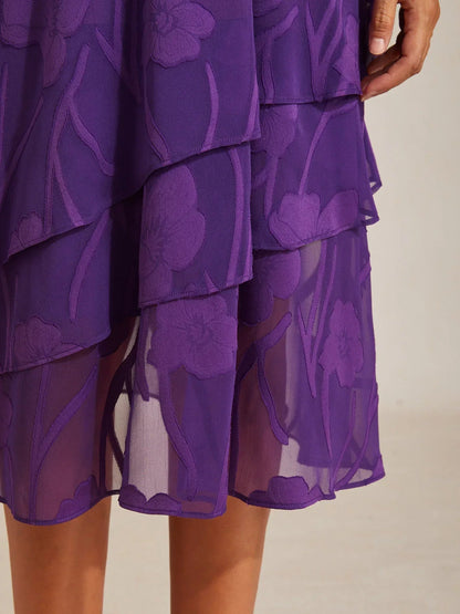 Floral Chiffon Midi Skirt