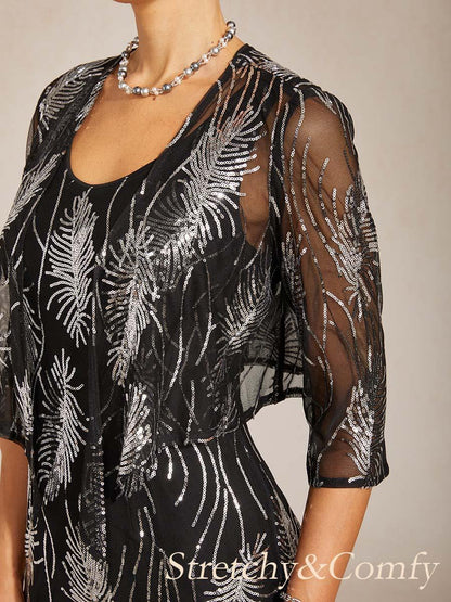 Mesh Sequin Short Shrug