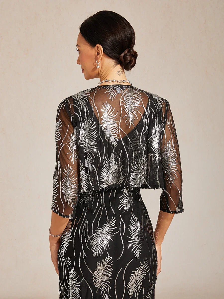 Mesh Sequin Short Shrug