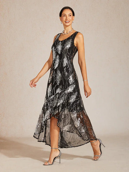 Sleeveless Sequin Maxi Dress