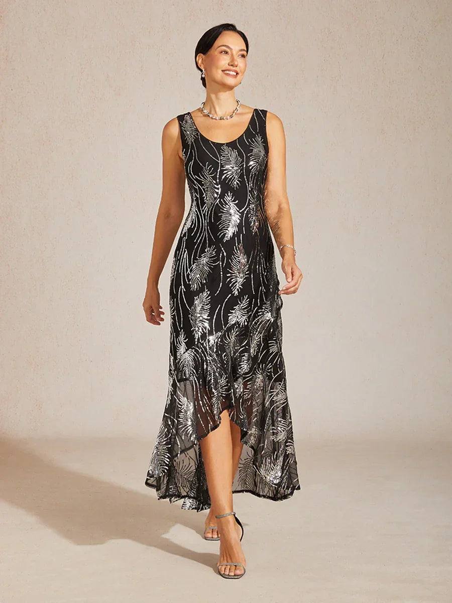 Sleeveless Sequin Maxi Dress