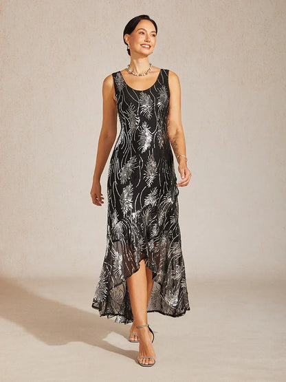 Sleeveless Sequin Maxi Dress