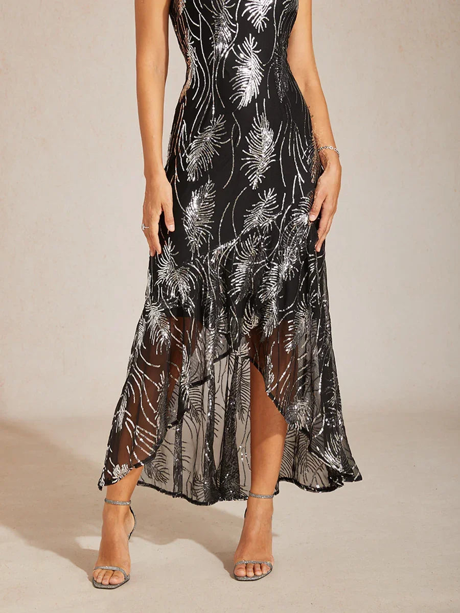 Sleeveless Sequin Maxi Dress