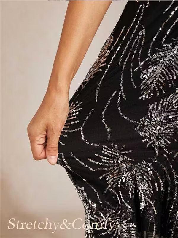 Sleeveless Sequin Maxi Dress
