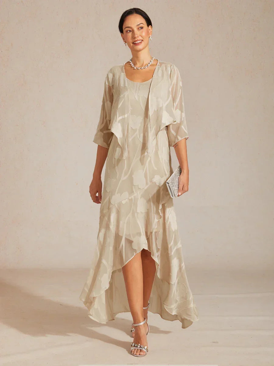 Floral Sheer Chiffon 3/4 Sleeve Shrug