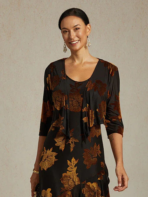 Floral Stretch 3/4 Sleeve Shrug