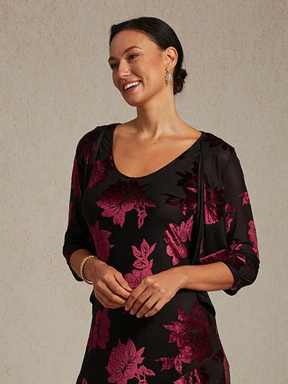 Floral Stretch 3/4 Sleeve Shrug