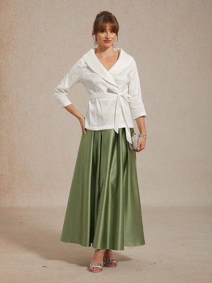 Formal Satin A-Line Ballgown Skirt with Pockets