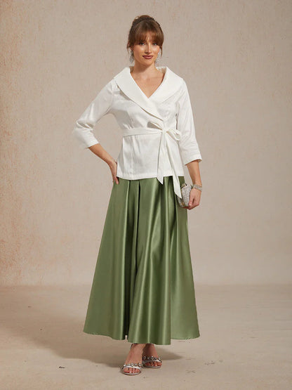 Formal Satin A-Line Ballgown Skirt with Pockets