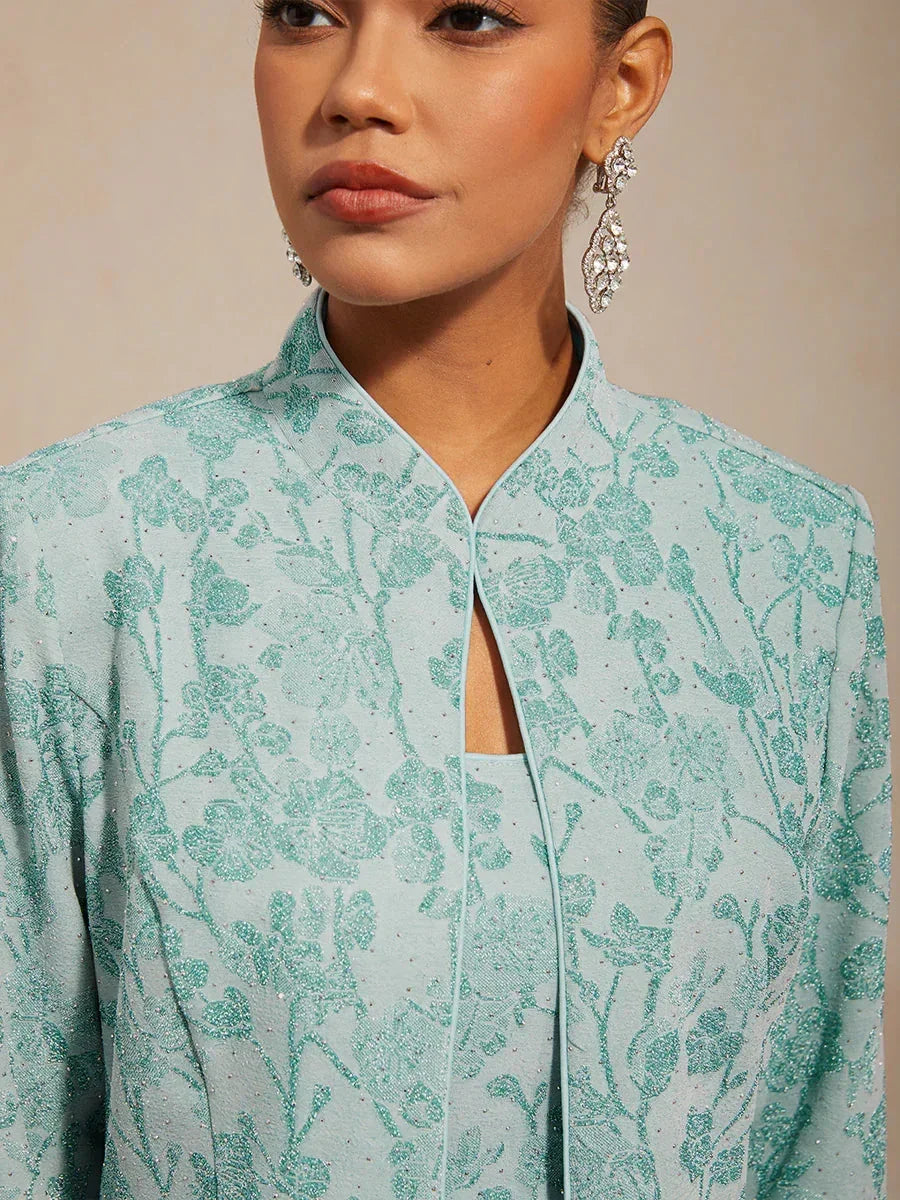 Rhinestone 3/4 Sleeve Twinset