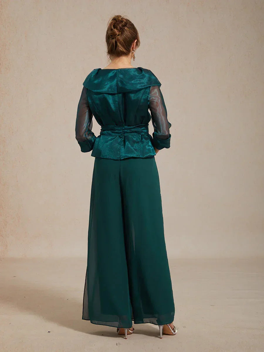 Sheer Organza Collar Tie Dressy Blouse