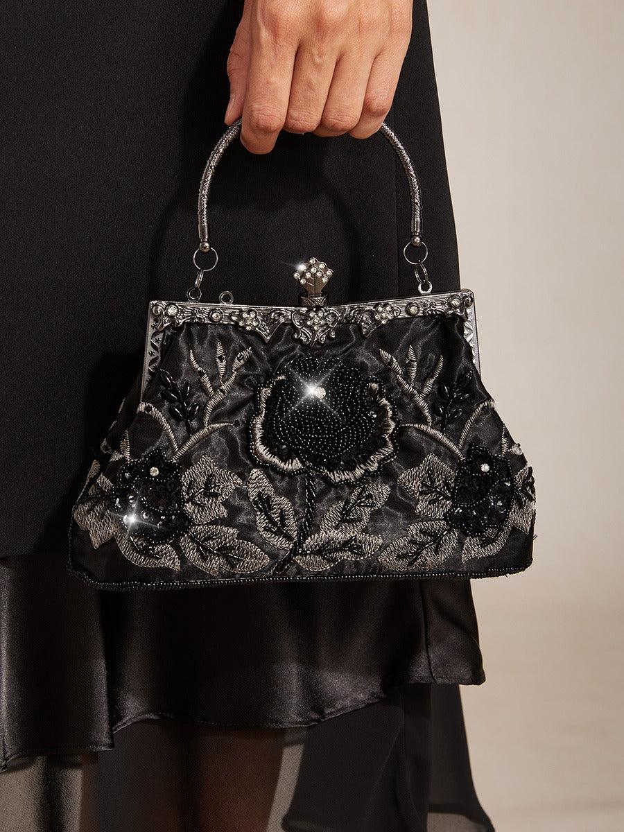 Sequin Embroidery Velvet Handbag Evening Bag