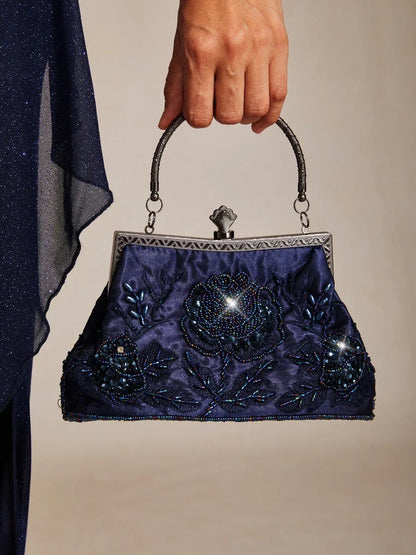Sequin Embroidery Velvet Handbag Evening Bag