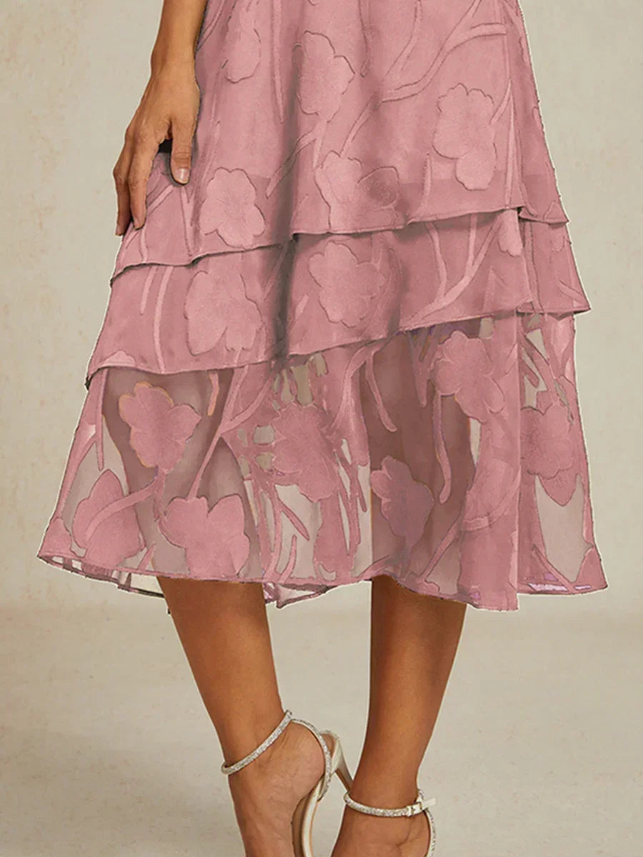 Floral Chiffon Midi Skirt