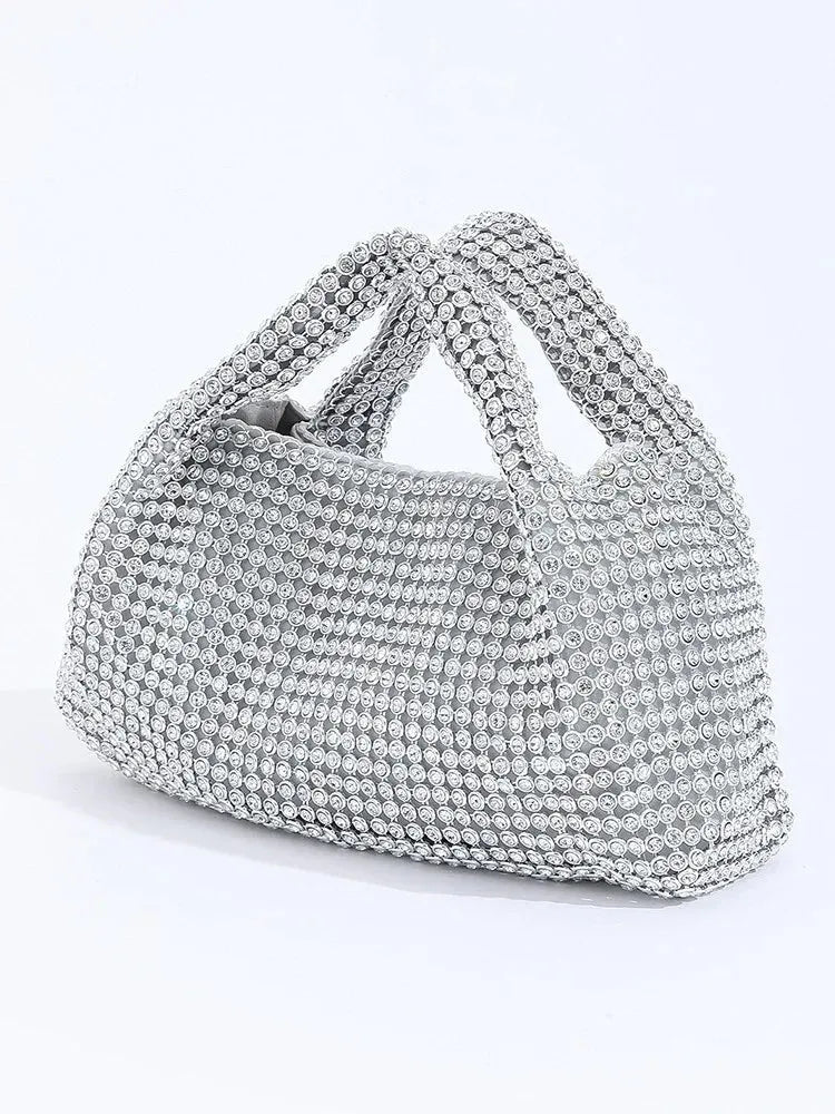 Silver Rhinestone Clutch Sparkling Evening Bag