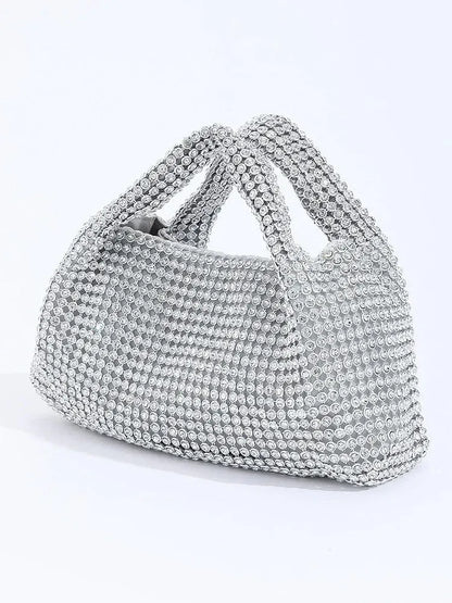 Silver Rhinestone Clutch Sparkling Evening Bag