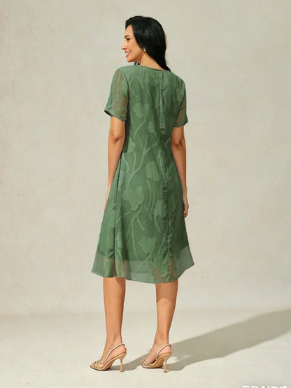 Floral Sheer Chiffon Dress
