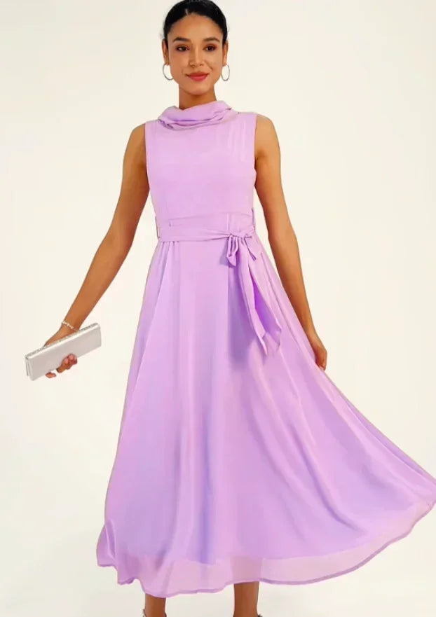 Two-Way Sheer Chiffo Cape Dress