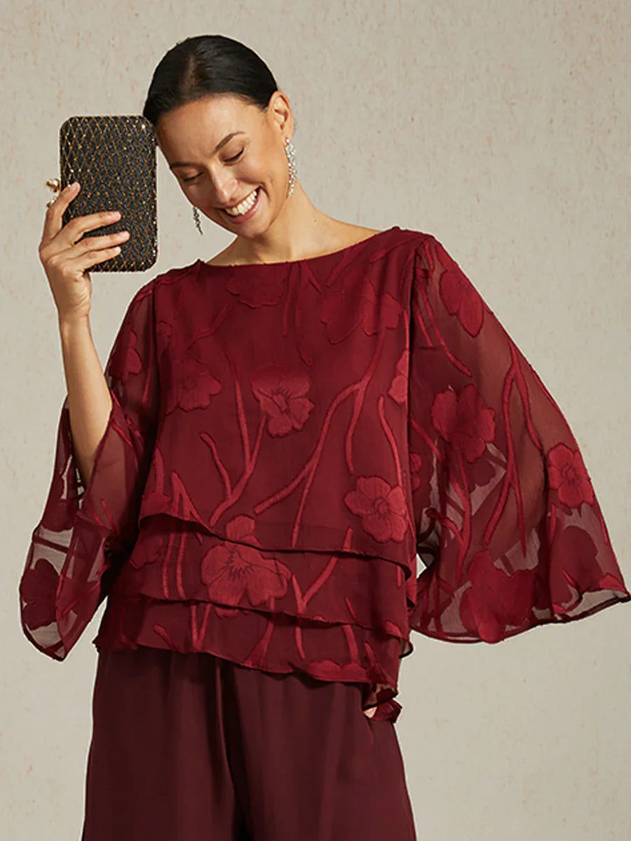 Chiffon Floral Layered Blouse