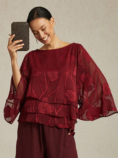 Chiffon Floral Layered Blouse
