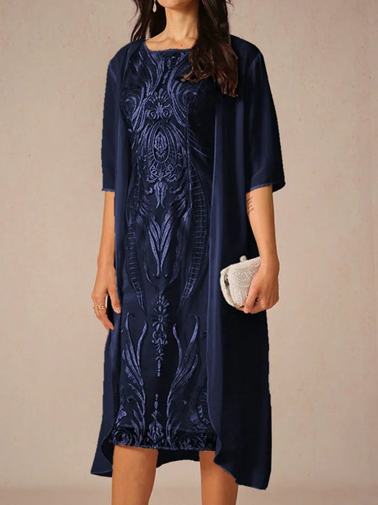 Chiffon Lightweight Half Sleeve Cover-Up