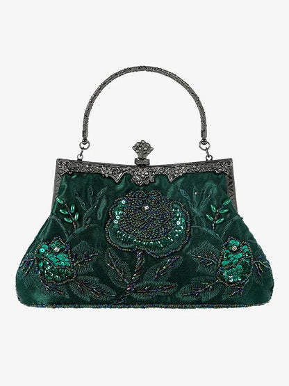 Sequin Embroidery Velvet Handbag Evening Bag