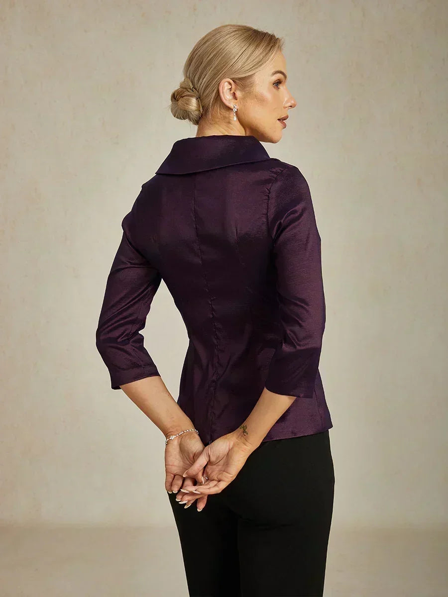 3/4 Sleeve Taffeta Blouse