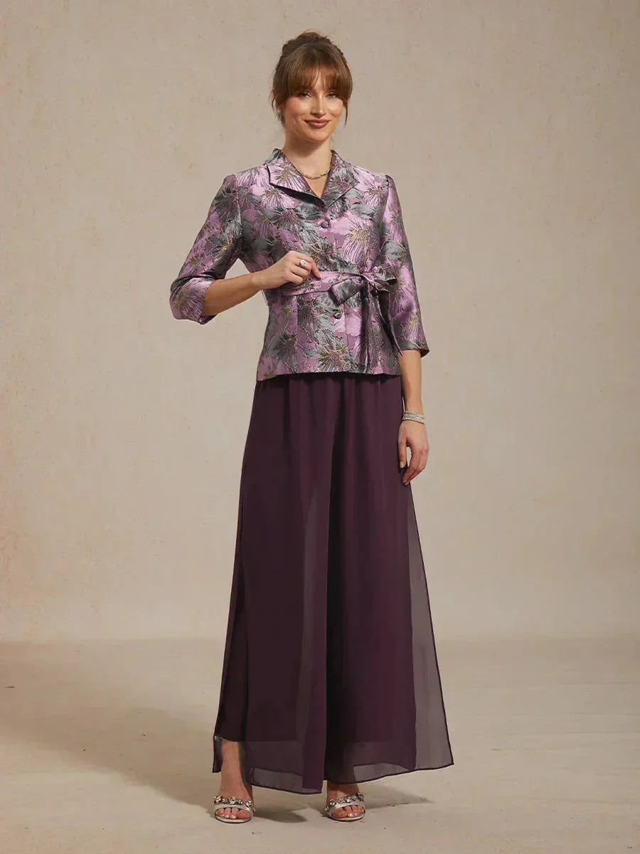 Hose mit geradem Bein und Chiffon-Überzug mit Schlitz am Bein
