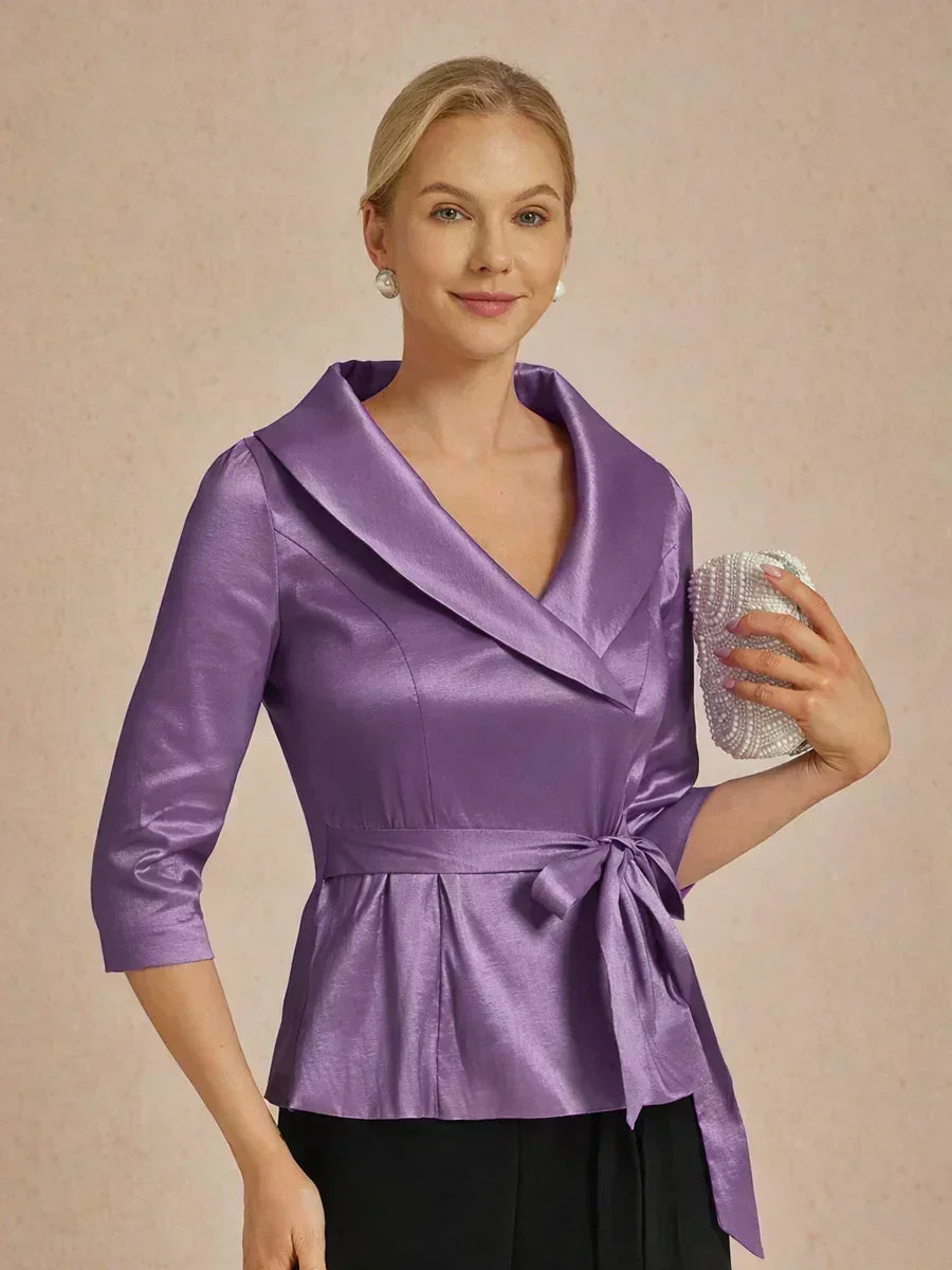 3/4 Sleeve Taffeta Blouse