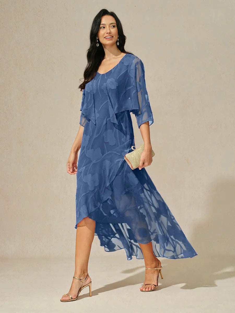 Floral Chiffon Sleeveless Gown