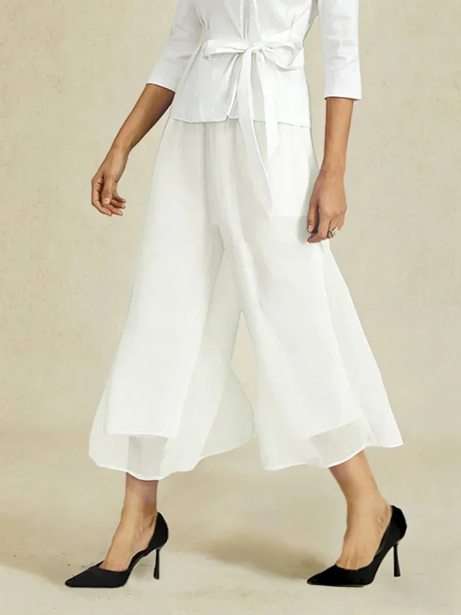Cropped Wide Leg Pants
