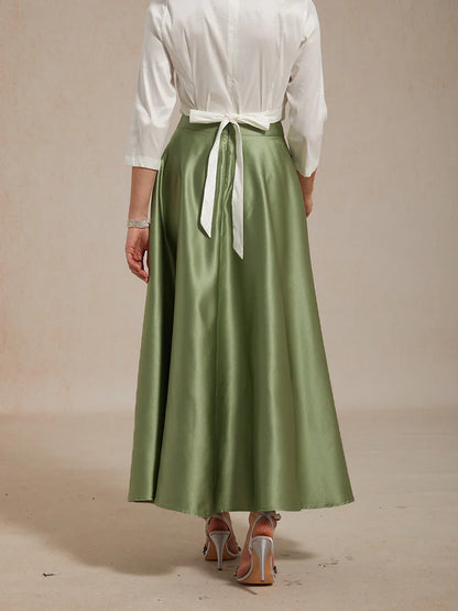 Formal Satin A-Line Ballgown Skirt with Pockets