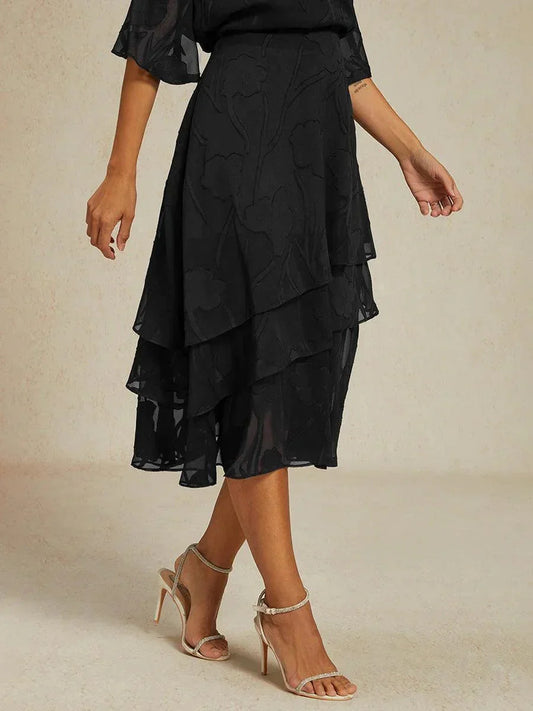 Floral Chiffon Midi Skirt