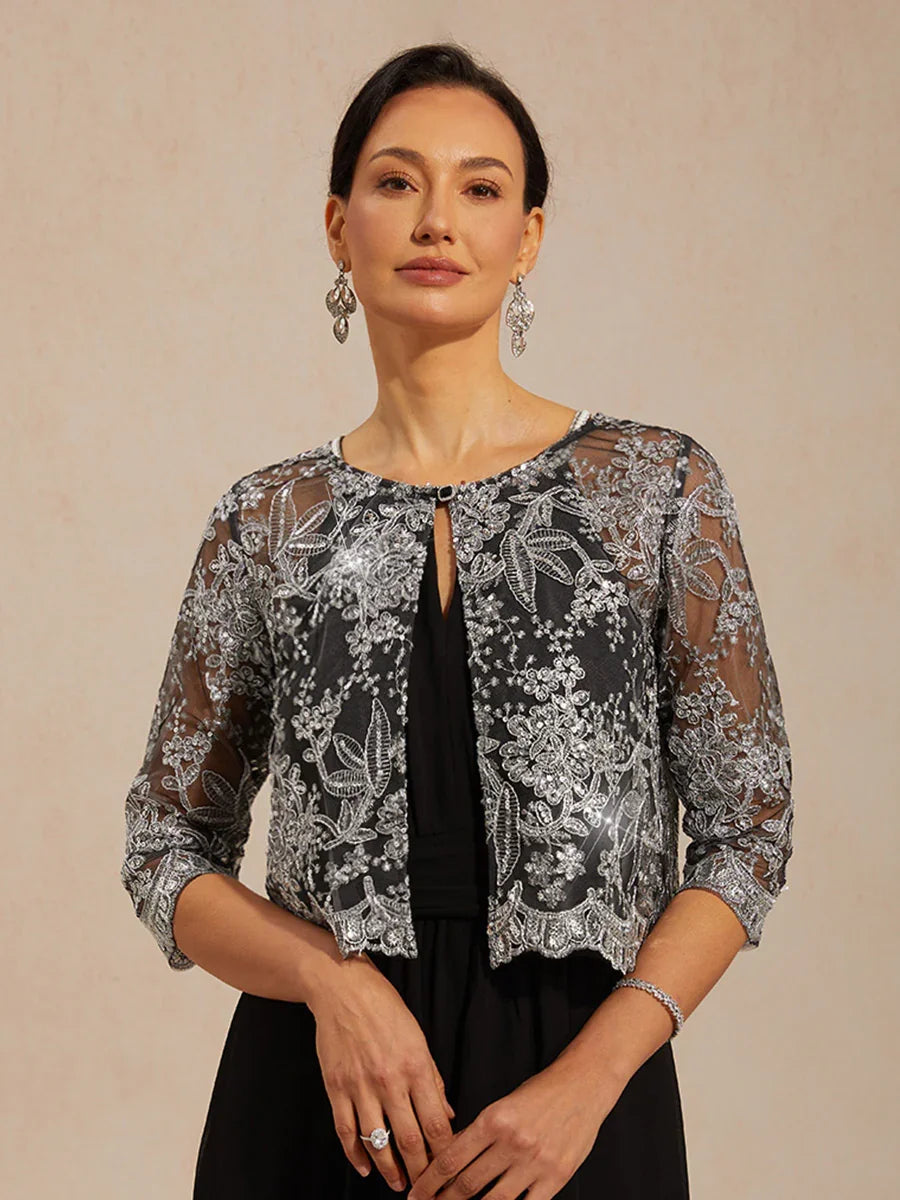Silver Lace Sequin Jacket