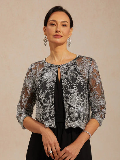 Silver Lace Sequin Jacket