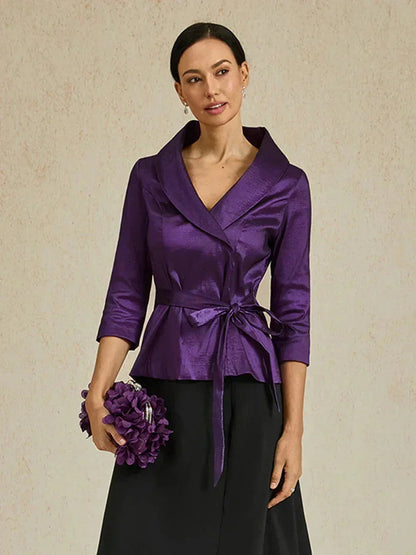 3/4 Sleeve Taffeta Blouse