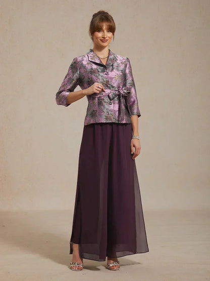 Hose mit geradem Bein und Chiffon-Überzug mit Schlitz am Bein