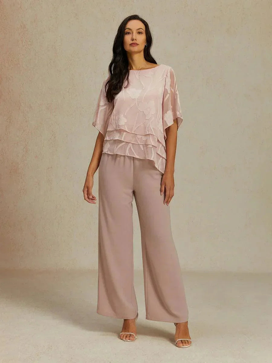 Mid-Rise Elastic Waist Wide-Leg Pants with Pockets