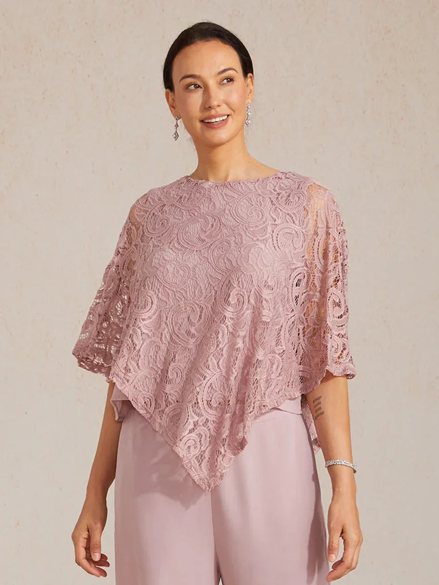 Elegantes Spitzentop mit Fledermausärmeln