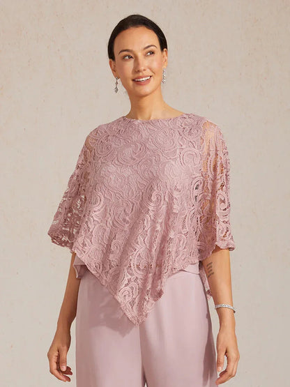 Elegantes Spitzentop mit Fledermausärmeln
