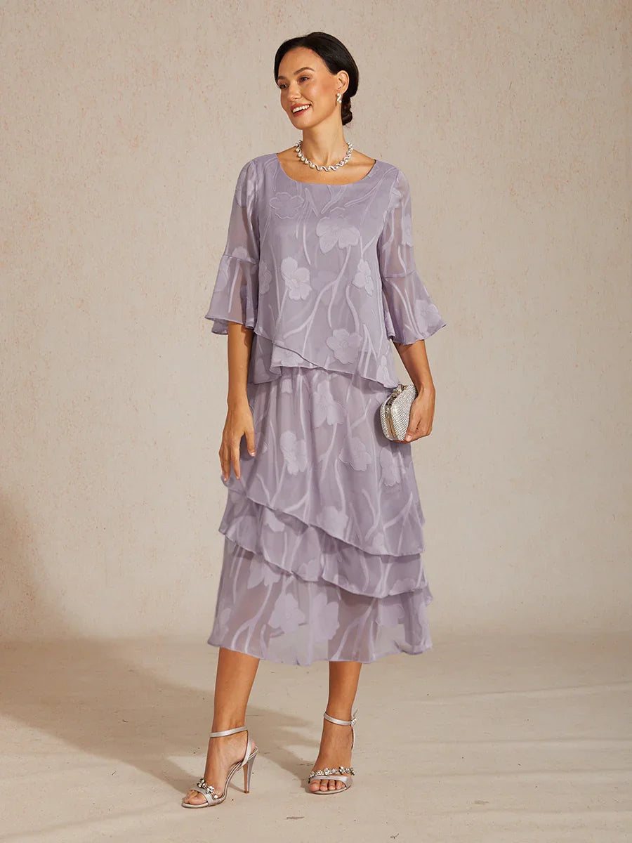 Dressy Chiffon Asymmetric Hem Blouse